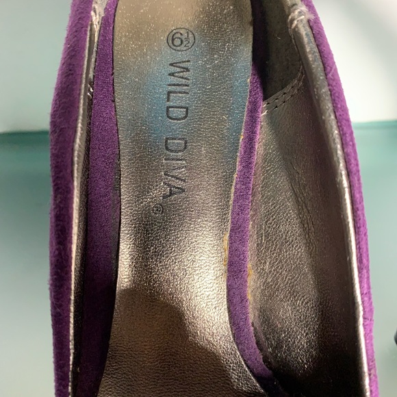 Wild Diva purple pointed toe stiletto heel shoes - Picture 10 of 12